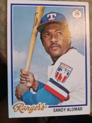 1978 TOPPS SANDY ALOMAR TEXAS RANGERS BASEBALL CARD# 533