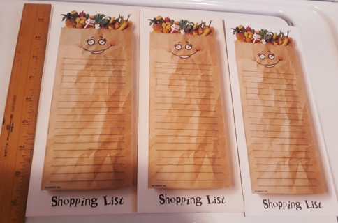 3 Grocery List/Coupon Holder Envelopes