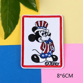 ** VINTAGE ** Mickey Mouse IRON ON Patch Clothing Embroidery DIY Applique Badge 