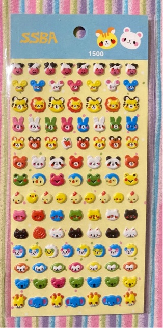 Kawaii puffy animal stickers 