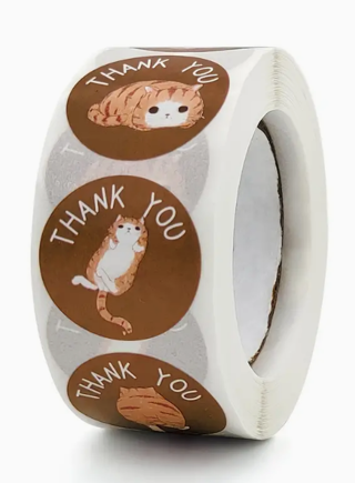 100 Cat Thank You Stickers