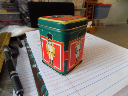 3 inch square toy soldier tin