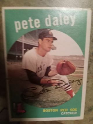 1959 T.C.G. PETE DALEY BOSTON RED SOX BASEBALL CARD # 276