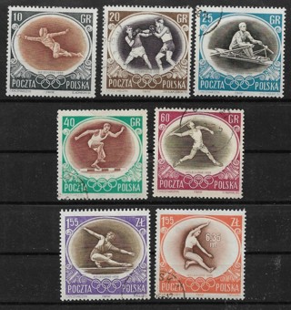 1956 Poland Sc750-6 Olympic Games, Melbourne C/S of 7 CTO/used