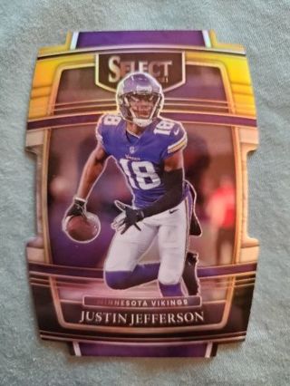 2021 Panini Select Black & Gold Prizm Die-Cut Justin Jefferson