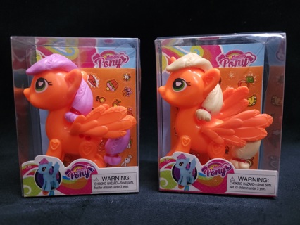 Lot of 2 Happy Pony Mini/Little Action Figures Bundle Cake Toppers by Digo Toys