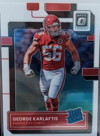 2022 DONRUSS OPTIC GEORGE KARLAFTIS RATED ROOKIE # 256 KANSAS CITY CHIEFS