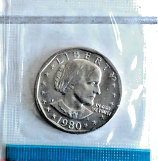 1980-P SUSAN B ANTHONY Dollar from Mint Set in Mint Cello