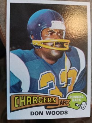 1975 TOPPS DON WOODS SAN DIEGO CHARGERS FOOTBALL CARD# 10