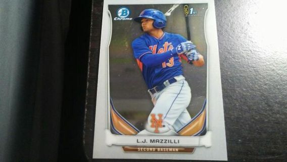 2014 BOWMAN CHROME 1ST L.J. MAZZILLI NEW YORK METS BASEBALL CARD# BCP-92