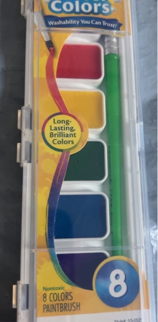 New: CRA-Z-ART 8 Long Lasting Washable Water Colors w/Brush!! One of Many Back-To-School Auctions