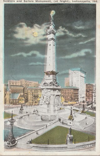 Vintage Used Postcard: (h): 1922 Soldiers and Sailors Monument, Indianapolis, IN