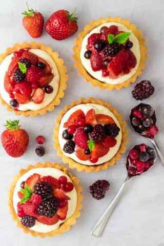 berries & cream tarts recipe card