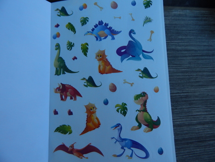 Sheet of  Colorful  DINOSAURS posing stickers