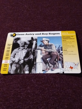 Grolier Story of America Card - Gene Autry and Roy Rogers