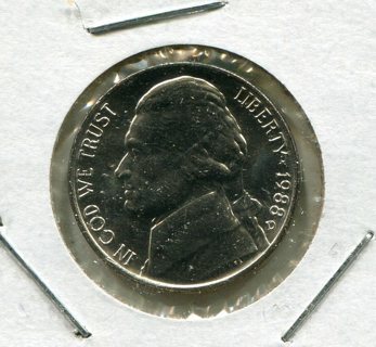 1988 D Jefferson Nickel-From Mint Set-B.U.