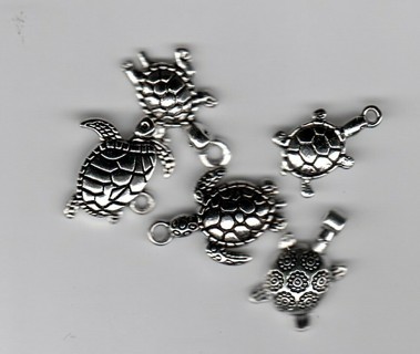 5pcs SP MIXED TURTLE CHARMS (PLEASE READ DESCRIPTION)