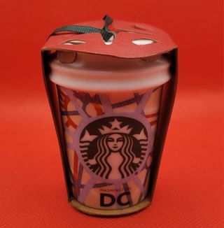 2015 Starbucks Coffee Cup Christmas Ornament Ceramic Washington DC Xmas