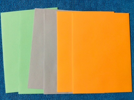 6 Pastel Green Purple Hot Orange Greeting Card Envelopes 6.4” x 4.6” 