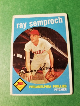 1959 - TOPPS EXMT - NRMT BASEBALL - CARD NO - 197 - RAY SEMPROCH - PHILLIES