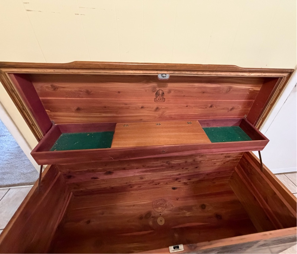 Free: Vintage Lane waterfall-style cedar blanket chest