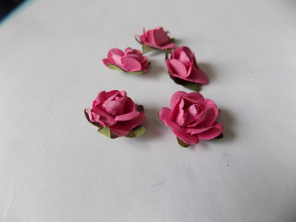 Set of 5 light pink paper roses for crafting