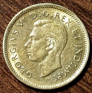 1938 Silver Canada 10 Cents Full bold date!