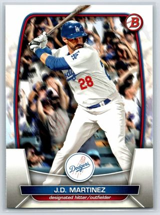 2023 Bowman #21 J.D. Martinez Los Angeles Dodgers Baseball Card