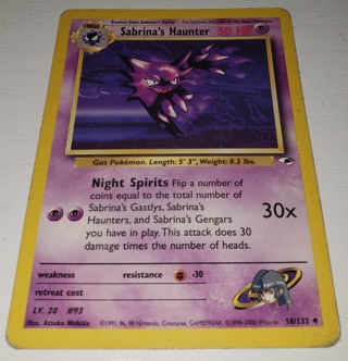 ⚡ Pokemon Card Sabrina's Haunter 58/132 ⚡ 50 HP Vintage Gym Heroes