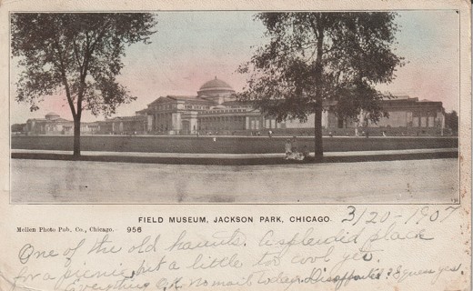 Vintage Used Postcard: g: 1907 Field Museum, Jackson Park, Chicago, IL