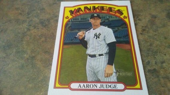 2021 TOPPS HERITAGE AARON JUDGE NEW YORK YANKEES BASEBALL CARD# 121