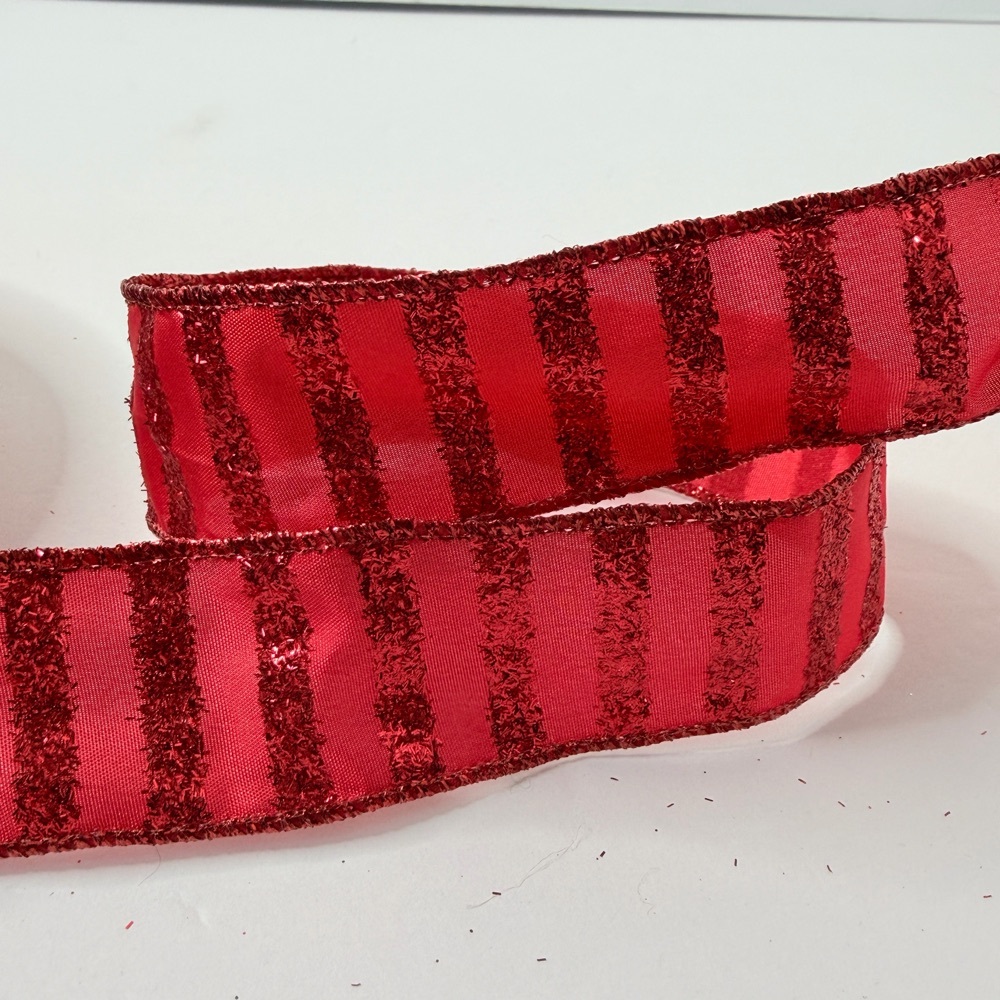 Free: Red Glittery Wire 1.5" Edge ribbon 