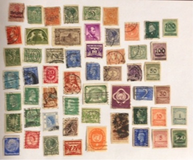 55 stamps from around the world 