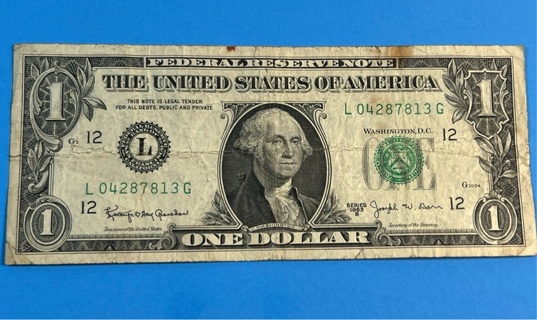 JOSEPH W BARR NOTE!! 1963. $1 circulated