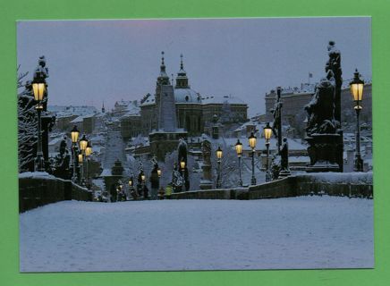 used Postcard - scenic winter view of Prague