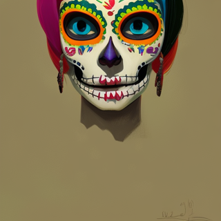 Listia Digital Collectible: Day of the dead lady with blue eyes
