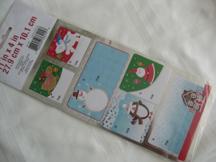 Christmas gift stickers/tags, 18 pcs. 6 designs. New.