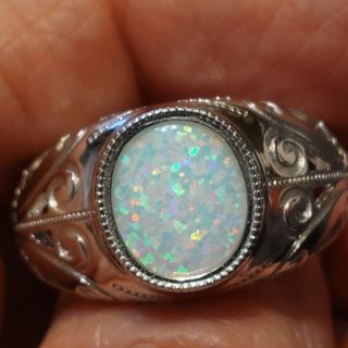 Sterling silver opal ring size 12, retails $55