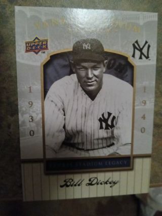 2008 UPPER DECK YANKEES STADIUM LEGACY BILL DICKEY NEW YORK YANKEES BASEBALL CARD# 11