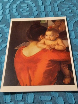Greeting Card - Woman in a Red Bodice and Her Child
