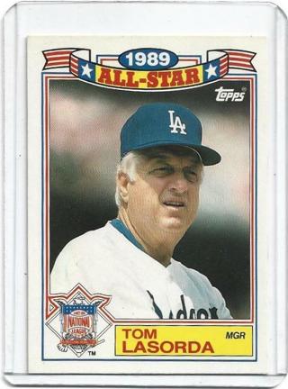 1989 TOPPS ALL STAR GAME TOM LASORDA COMMEMORATIVE SET CARD