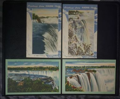 Four Vintage Used Niagra Falls Postcards