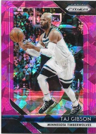 2018-19 PRIZM TAJ GIBSON PINK CRACKED ICE PRIZM REFRACTOR CARD