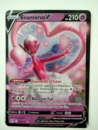 Enamorus v 082/196 rare holo pokemon