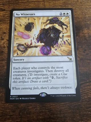 Magic the gathering mtg No witnesses Rare card Murder Karlov Manor