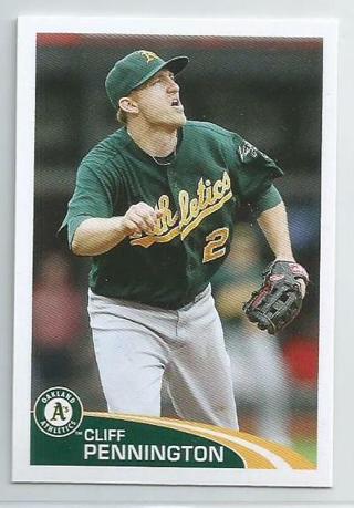 (1) 2012 Topps Stickers Cliff Pennington #102 Athletics