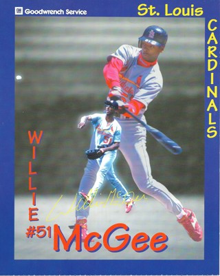 St. Louis Cardinals Willie McGee 8x10 SGA