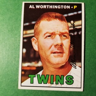 1967 - TOPPS BASEBALL CARD NO. 399 - AL WORTHINGTON - TWINS - EXMT/NRMT/MT. - READ