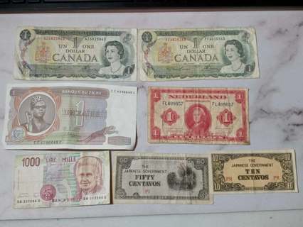 2 Queen Elizabeth II Banknotes Canadian 1 Dollar Currency Memorabilia Paper Money & More