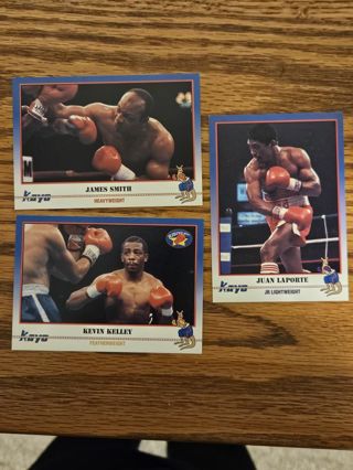 1991 KAYO Boxing trading cards. #9,#10,#13.